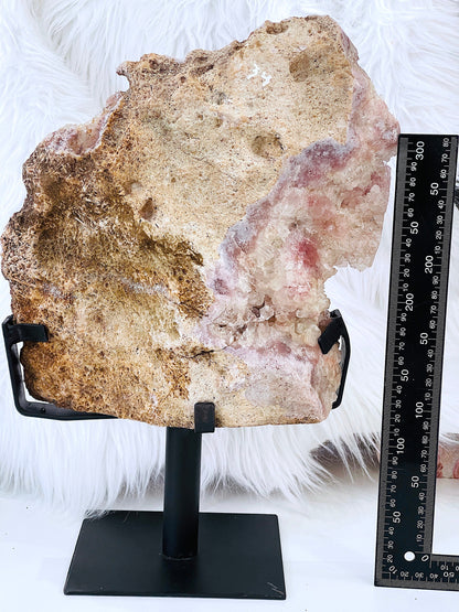 Pink Amethyst, 5.9kg Pink Amethyst Slab on Stands,  Amazing Pink Amethyst Druzy Slabs, Natural Pink Amethyst on Stand, Crystal Gift,