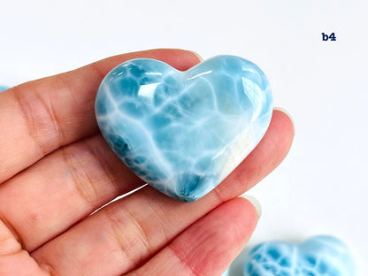 Larimar Heart, AAA+ Grade Natural Larimar Heart,  Large rare Larimar Heart, High Quality Larimar, Larimar Jewellery DIY, Crystal Gift