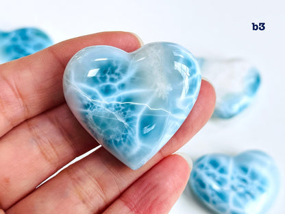 Larimar Heart, AAA+ Grade Natural Larimar Heart,  Large rare Larimar Heart, High Quality Larimar, Larimar Jewellery DIY, Crystal Gift