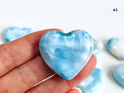 Larimar Heart, AAA+ Grade Natural Larimar Heart,  Large rare Larimar Heart, High Quality Larimar, Larimar Jewellery DIY, Crystal Gift