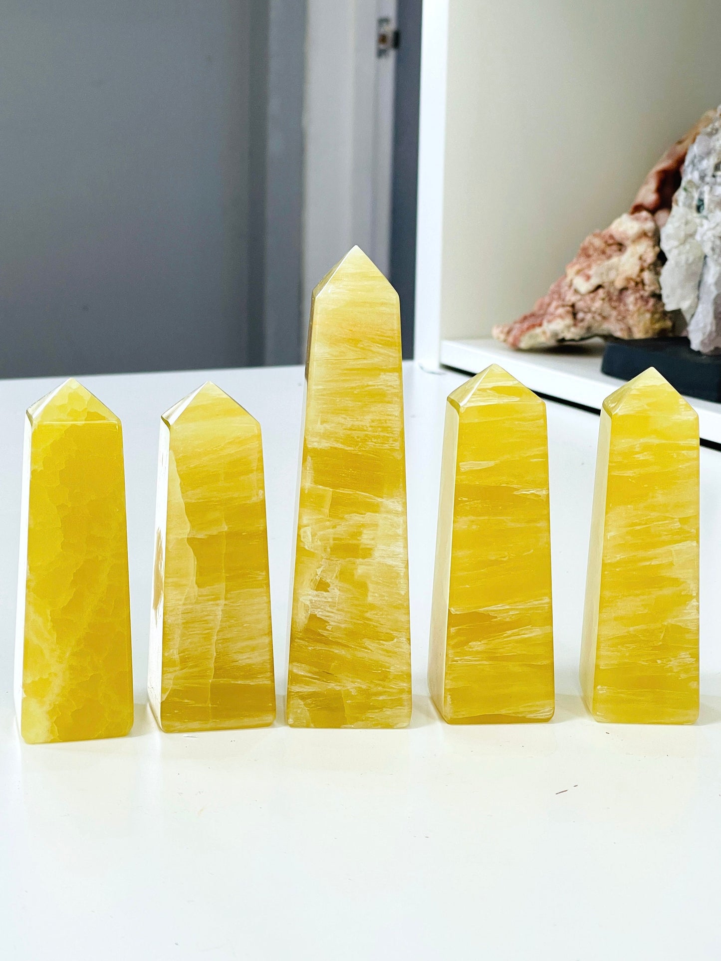 Lemon Calcite Towers, high quality natural lemon calcite towers,  crystal tower healing crystal,home decoration, crystal gift