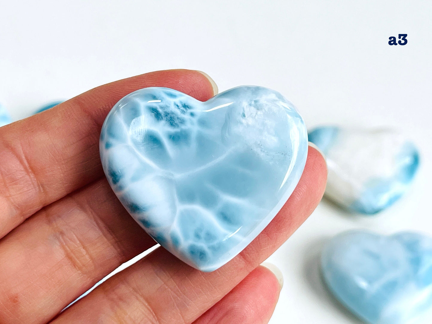 Larimar Heart, AAA+ Grade Natural Larimar Heart,  Large rare Larimar Heart, High Quality Larimar, Larimar Jewellery DIY, Crystal Gift