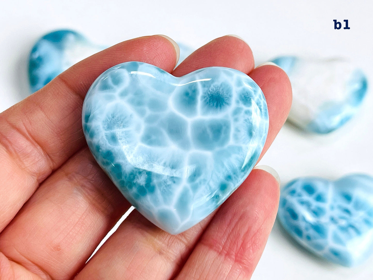 Larimar Heart, AAA+ Grade Natural Larimar Heart,  Large rare Larimar Heart, High Quality Larimar, Larimar Jewellery DIY, Crystal Gift