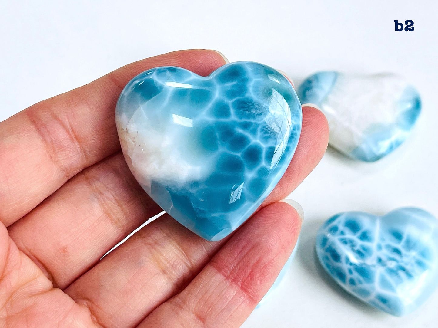 Larimar Heart, AAA+ Grade Natural Larimar Heart,  Large rare Larimar Heart, High Quality Larimar, Larimar Jewellery DIY, Crystal Gift