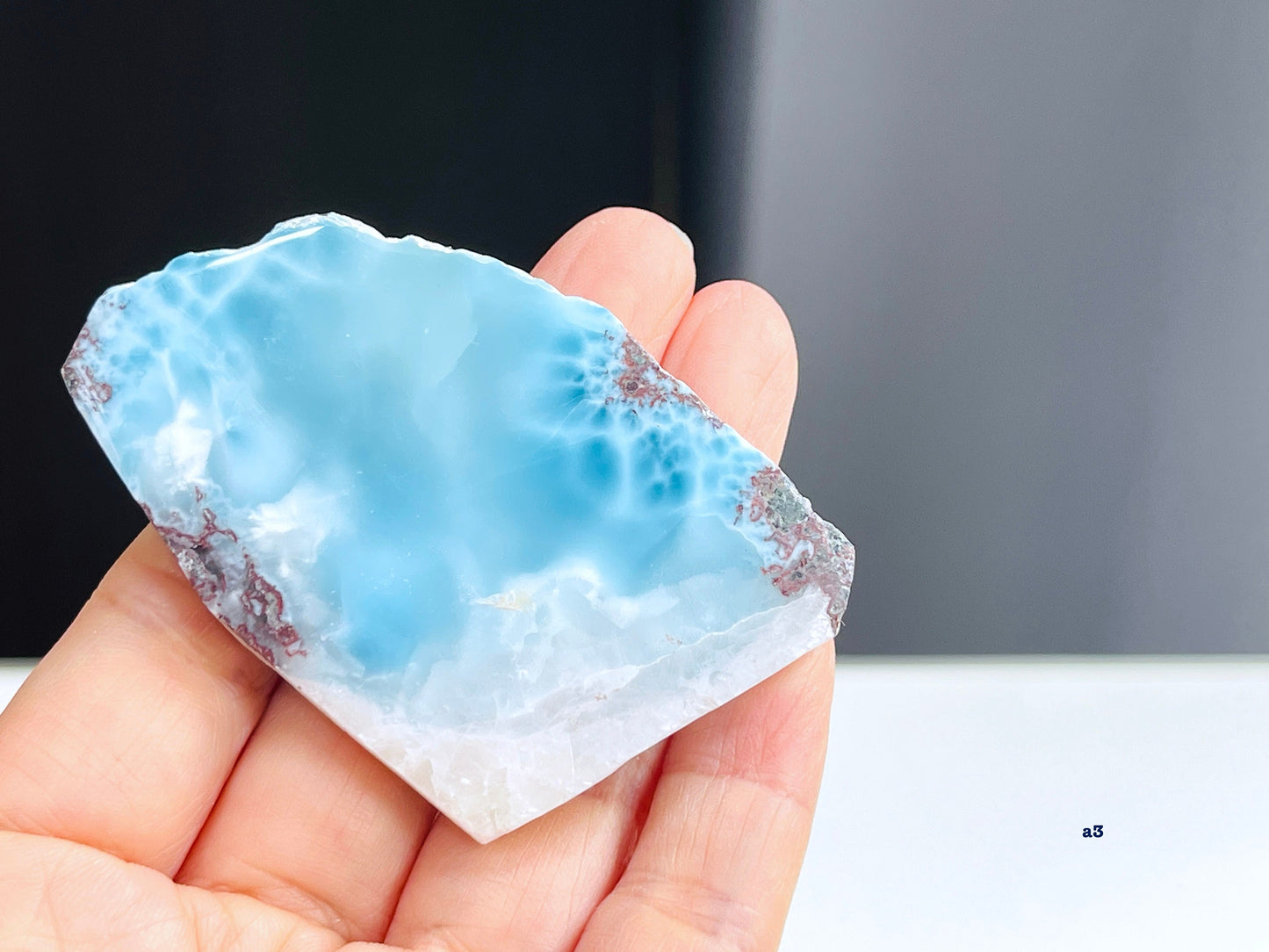 Larimar Freeform, Large Polished Larimar Slab, Polished Larimar Slabs, High Quality Larimar, Larimar Jewellery DIY, Crystal Gift