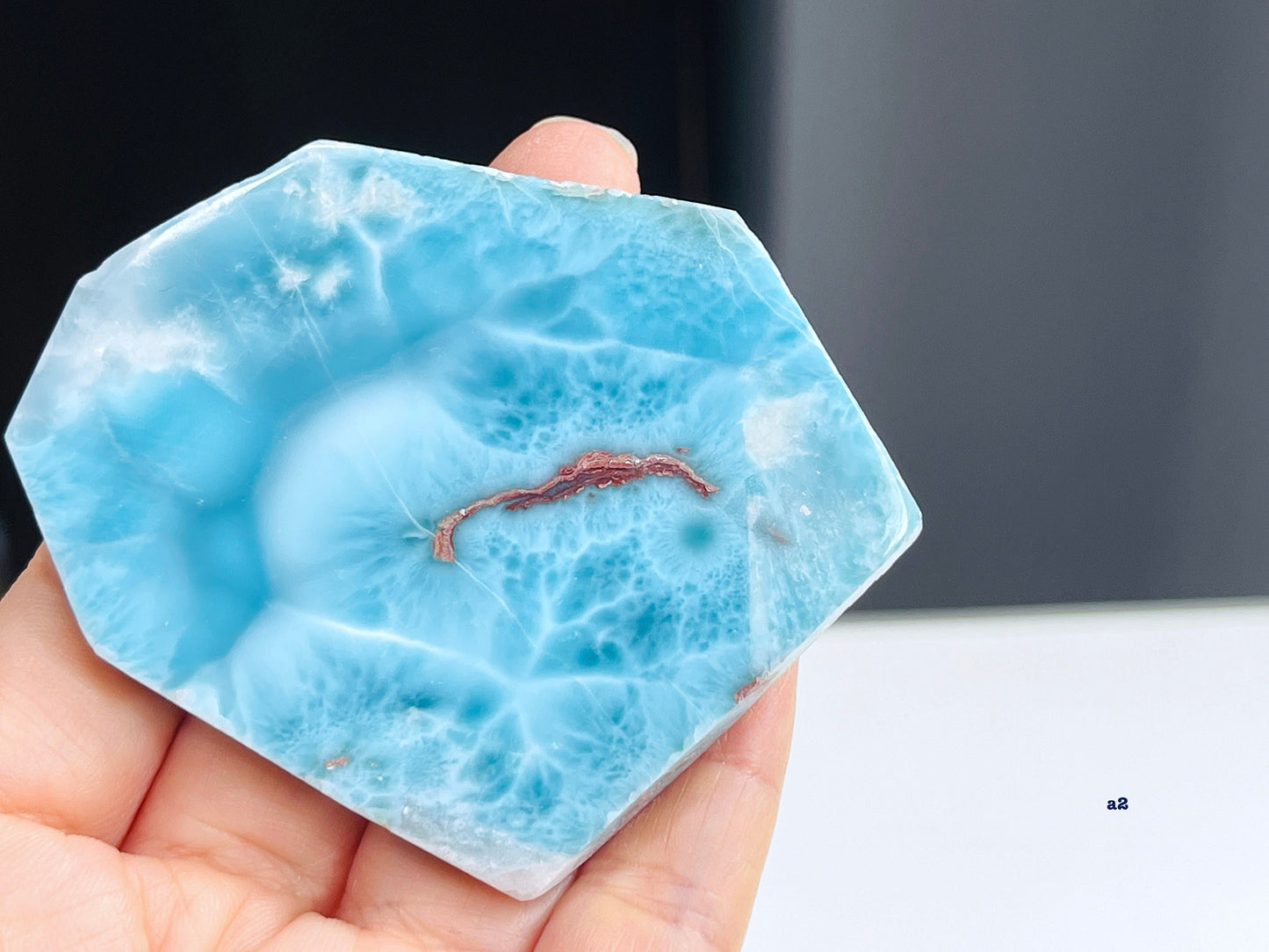 Larimar Freeform, Large Polished Larimar Slab, Polished Larimar Slabs, High Quality Larimar, Larimar Jewellery DIY, Crystal Gift