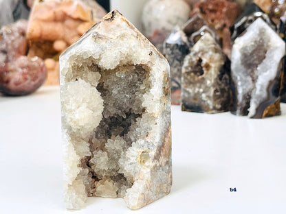 Druzy Agate with Jasper Tower