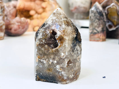 Druzy Agate with Jasper Tower