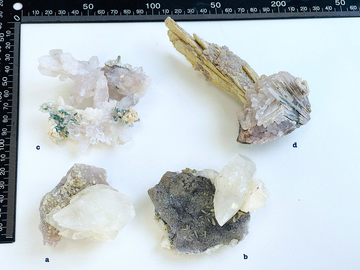 Calcite, Amethyst Flower, Anhydrite Mineral Specimen