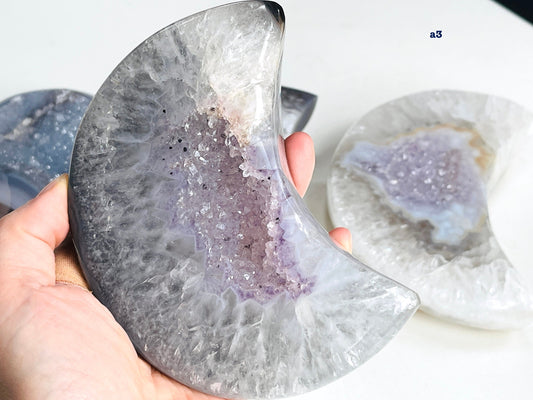 Druzy Agate Geode Moon