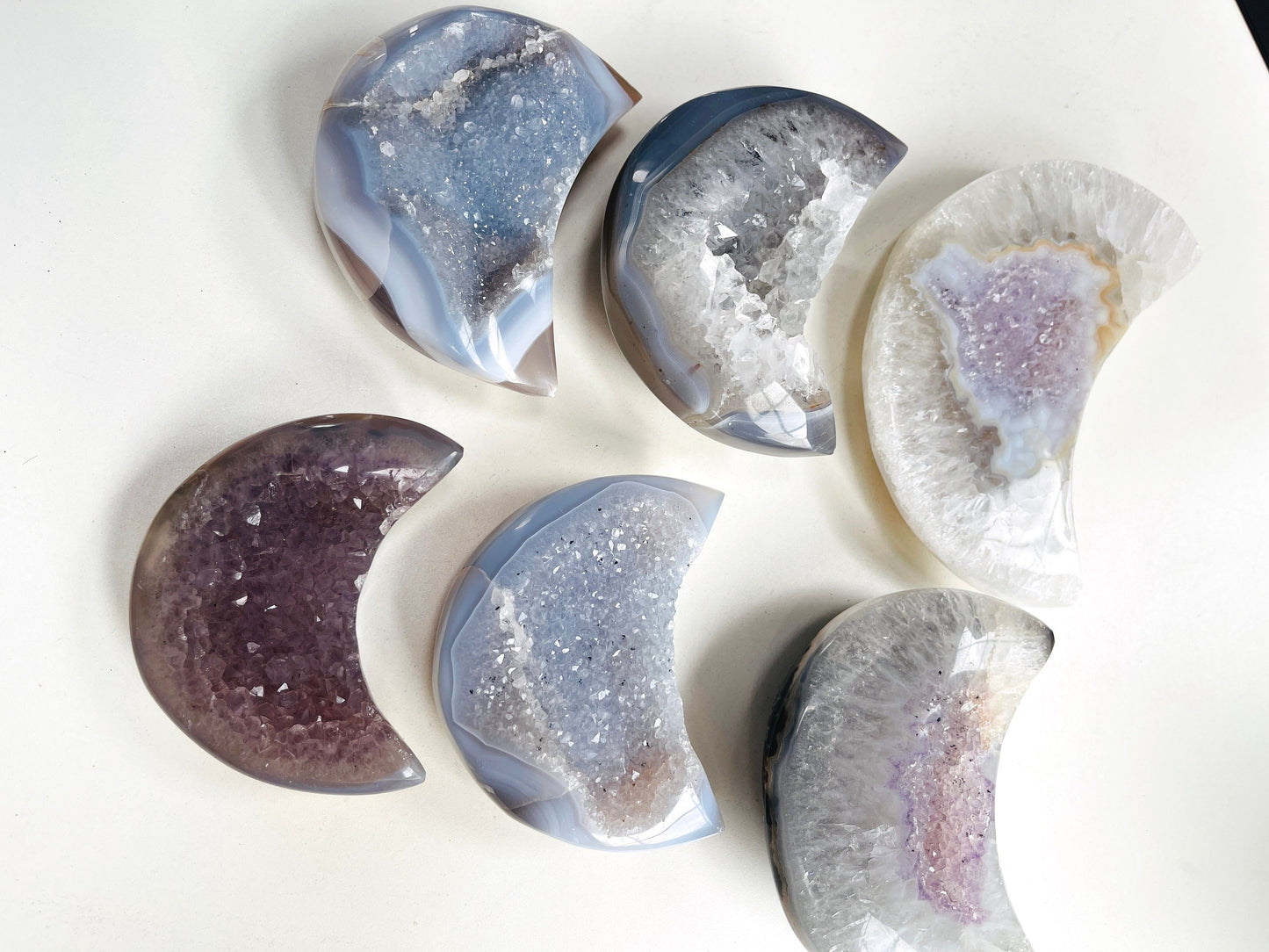 Druzy Agate Geode Moon