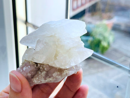 Calcite, Amethyst Flower, Anhydrite Mineral Specimen