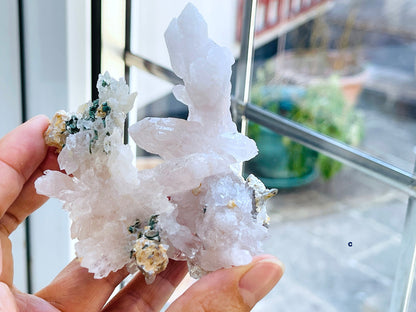 Calcite, Amethyst Flower, Anhydrite Mineral Specimen