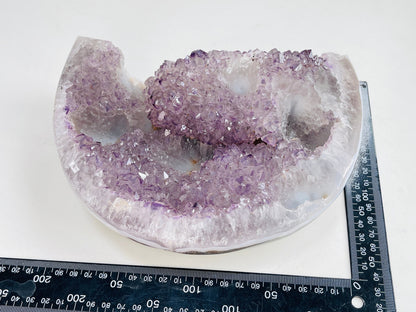 XXL Druzy Amethyst and Agate Crescent Moon