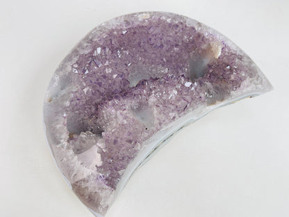 XXL Druzy Amethyst and Agate Crescent Moon