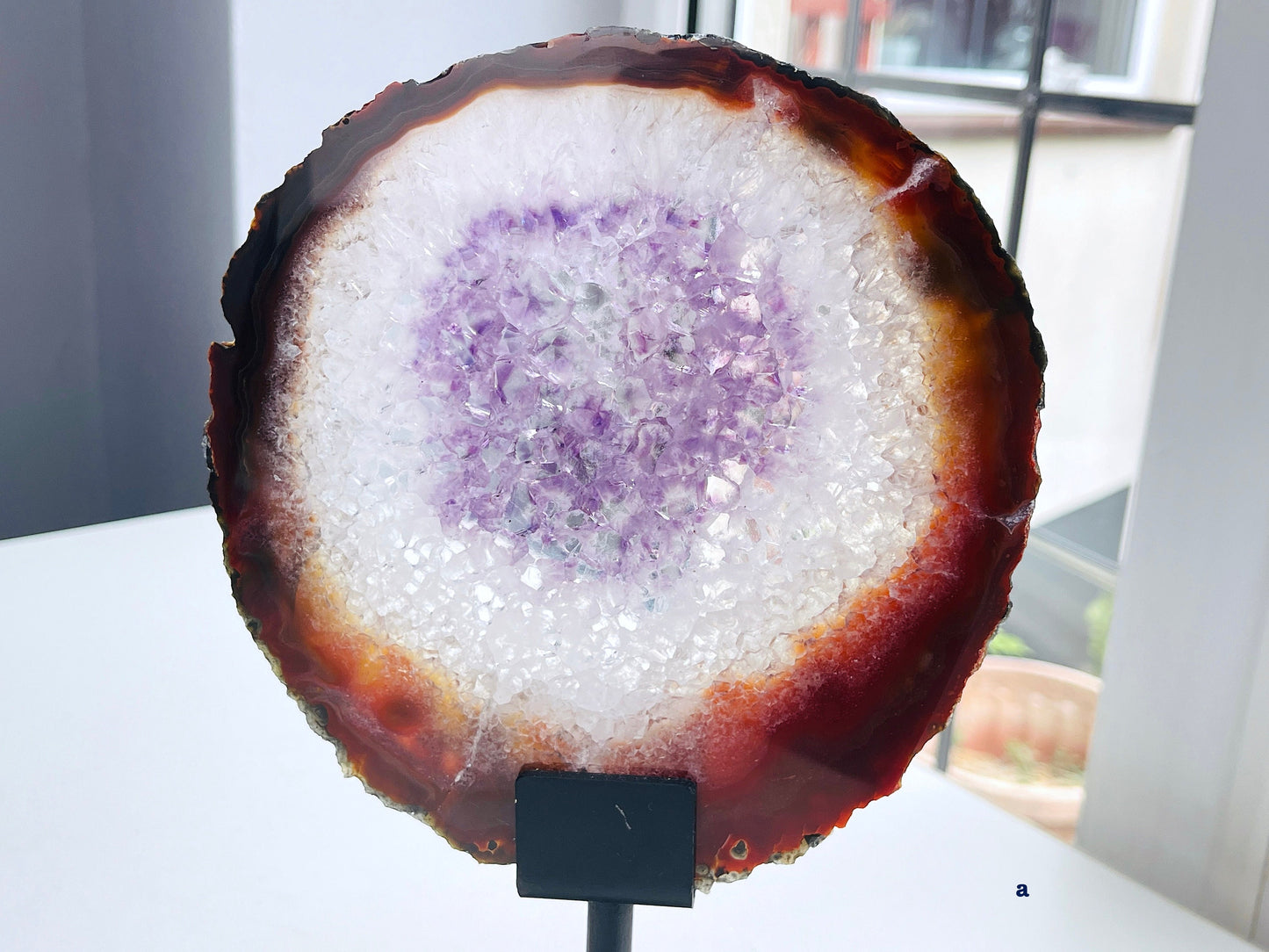 Super Special Agate Slice on metal stand