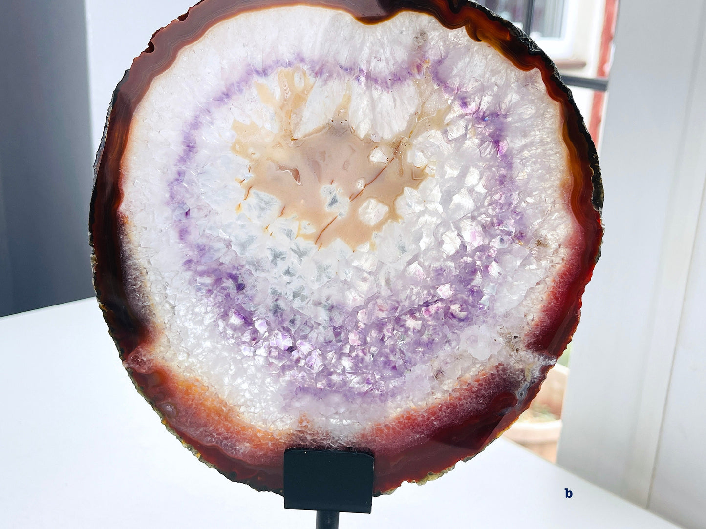 Super Special Agate Slice on metal stand