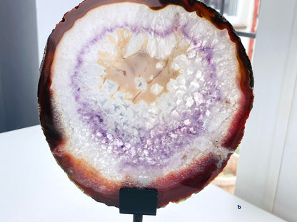 Super Special Agate Slice on metal stand