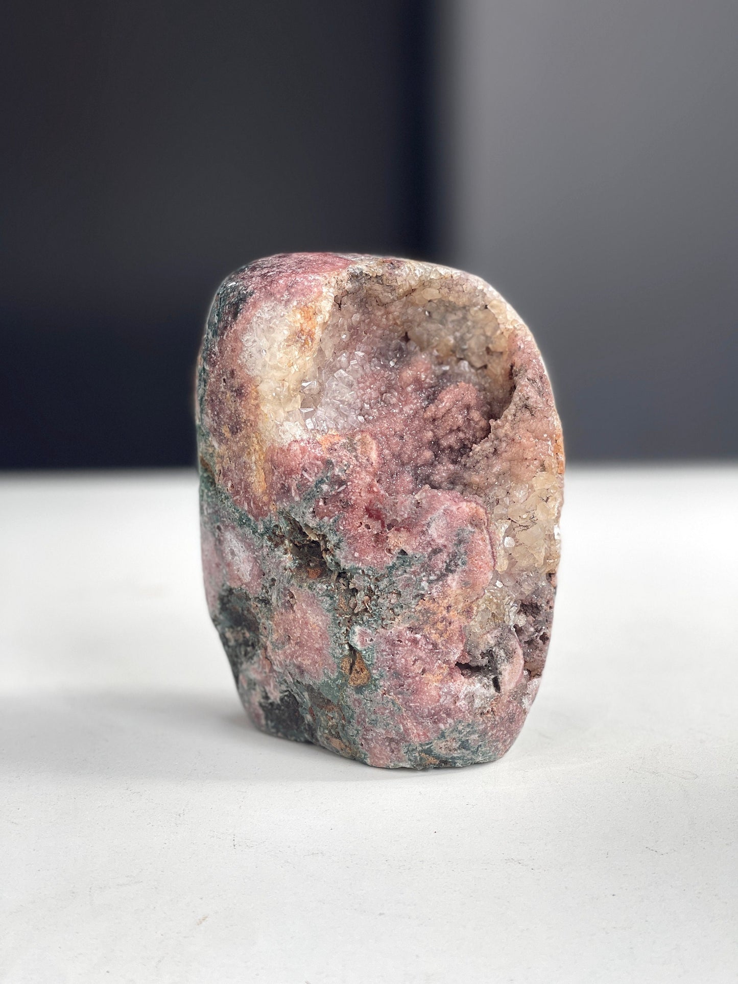 Pink Amethyst Freeform, 1.19kg Super Druzy Pink Amethyst crystal freefrom, amazing Pink Amethyst Freeform