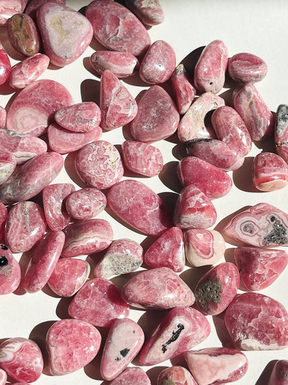 Rhodochrosite Tumbled Stone, Jumbo Argentina Banded Rhodochrosite Crystal, Rhodochrosite from Argentina, Pink Rhodochrosite