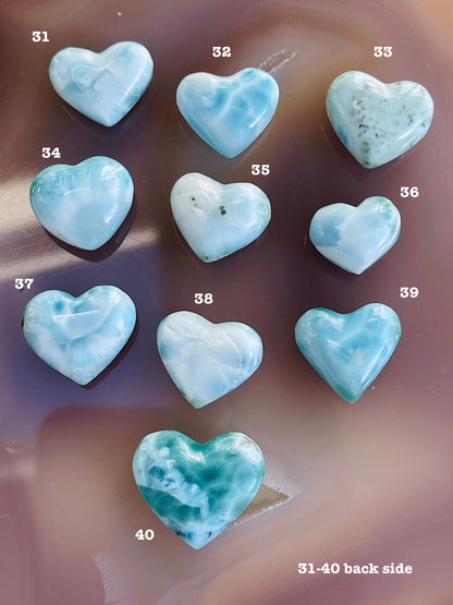 Larimar, Mini Larimar Heart, AAA+ Grade Natural Larimar Heart, High Quality Larimar, Larimar Jewellery DIY, Crystal Gift, Gift for her