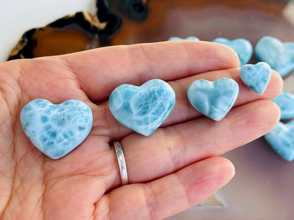 Larimar, Mini Larimar Heart, AAA+ Grade Natural Larimar Heart, High Quality Larimar, Larimar Jewellery DIY, Crystal Gift, Gift for her