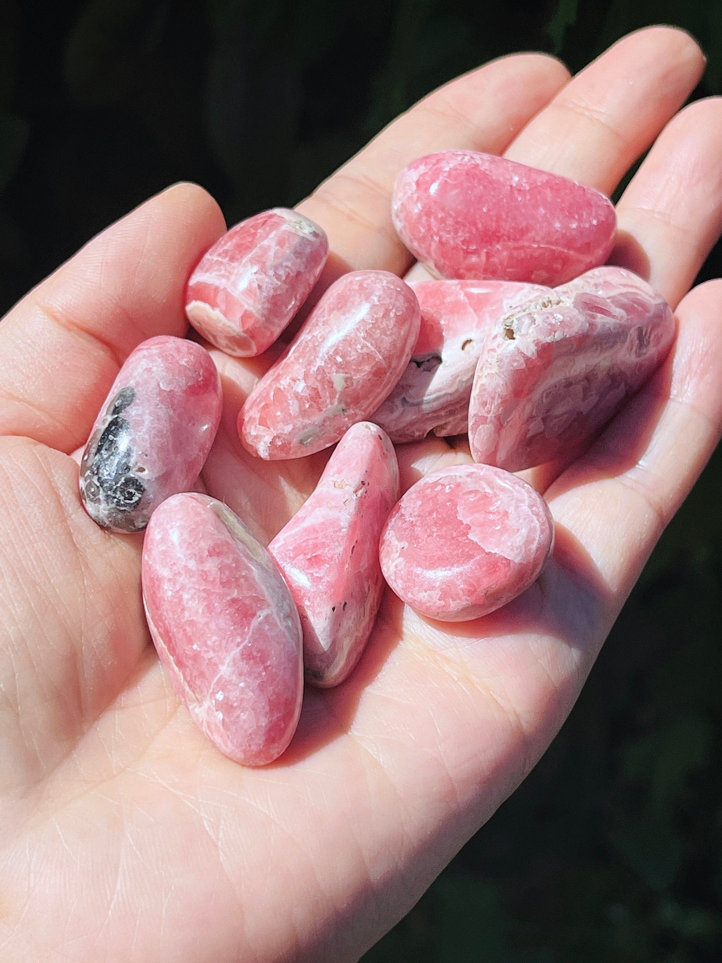 Rhodochrosite Tumbled Stone, Jumbo Argentina Banded Rhodochrosite Crystal, Rhodochrosite from Argentina, Pink Rhodochrosite