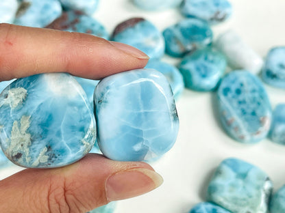 Larimar Tumble Stone, High Grade Polished Larimar, Larimar Tumble, High Quality Larimar Tumble, Larimar Jewellery DIY, Crystal Gift