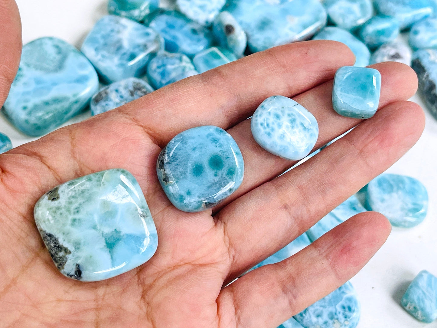 Larimar Tumble Stone, High Grade Polished Larimar, Larimar Tumble, High Quality Larimar Tumble, Larimar Jewellery DIY, Crystal Gift