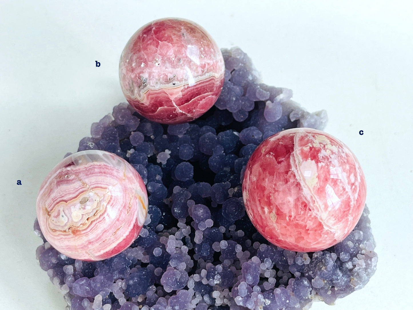 Gemmy Natural Rhodochrosite spheres