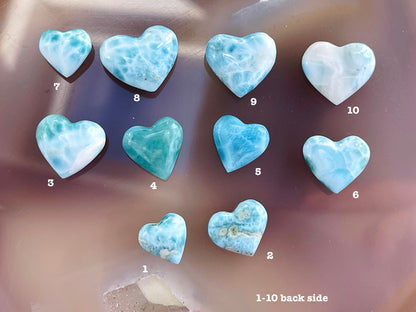 Larimar, Mini Larimar Heart, AAA+ Grade Natural Larimar Heart, High Quality Larimar, Larimar Jewellery DIY, Crystal Gift, Gift for her