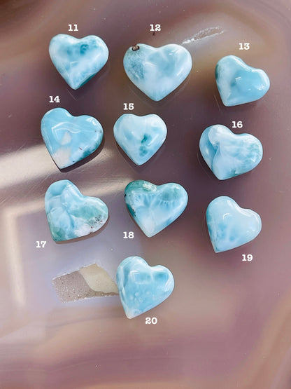 Larimar, Mini Larimar Heart, AAA+ Grade Natural Larimar Heart, High Quality Larimar, Larimar Jewellery DIY, Crystal Gift, Gift for her