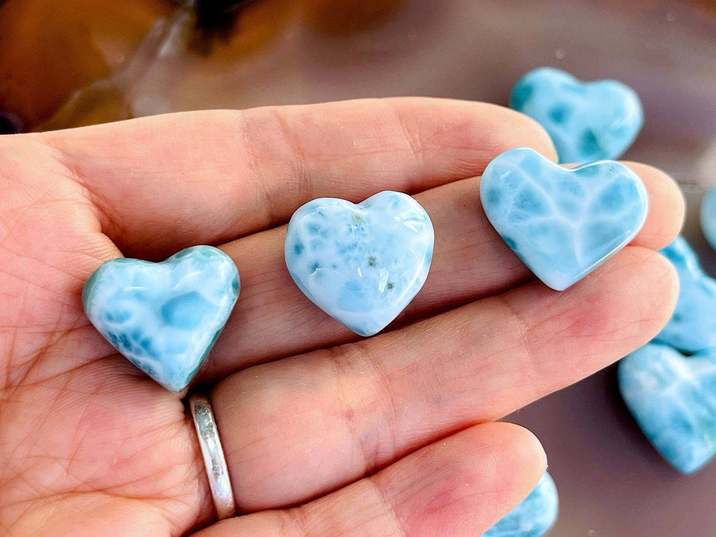 Larimar, Mini Larimar Heart, AAA+ Grade Natural Larimar Heart, High Quality Larimar, Larimar Jewellery DIY, Crystal Gift, Gift for her