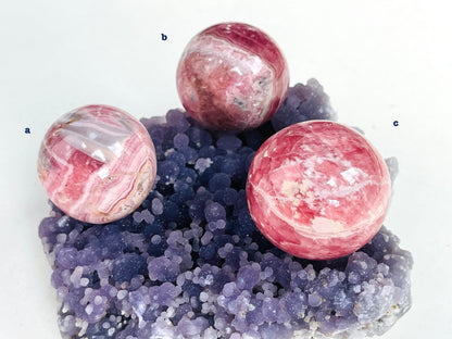 Gemmy Natural Rhodochrosite spheres