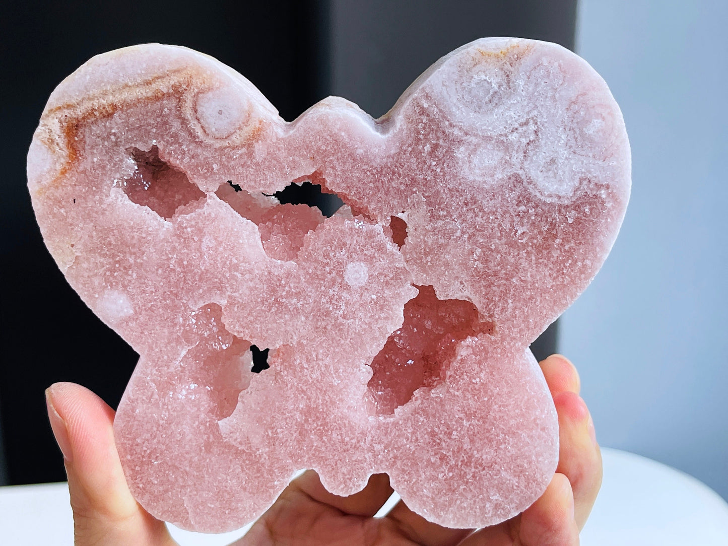 Pink Amethyst,  Stunning Pink Amethyst Butterfly , Large Sparkling Pink Amethyst shape, Crystal Gift, Healing Crystal Home Decor