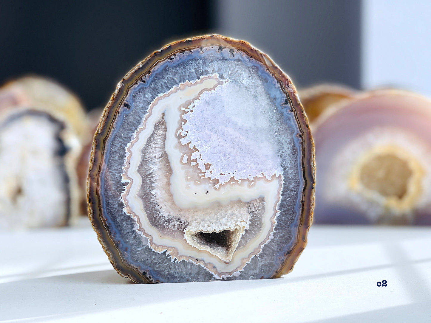 Druzy Agate Geode Cut Base