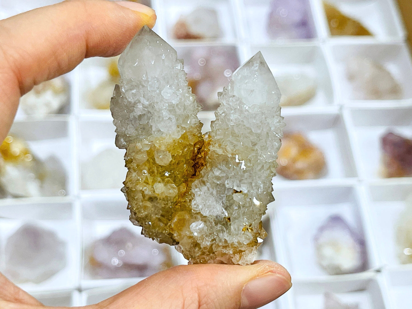 Spirit Quartz Cluster, spirit amethyst, fairy quartz, spirit quartz point, smokey spirit quartz, citrine spirit quartz