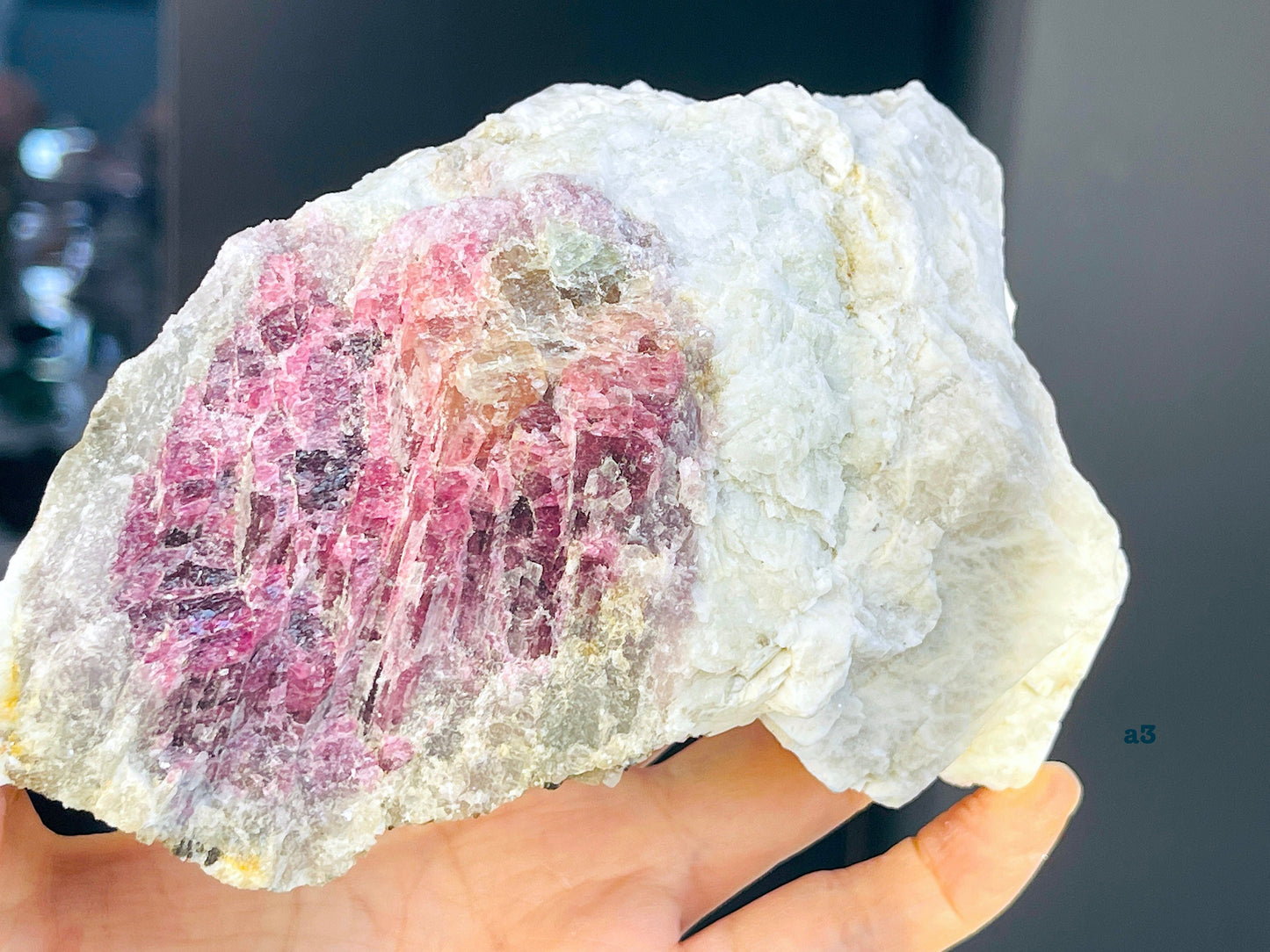 Watermelon Tourmaline Specimen, multicolor tourmaline , raw bi-color tourmaline, natural watermelon tourmaline specimen, crystal gift-3