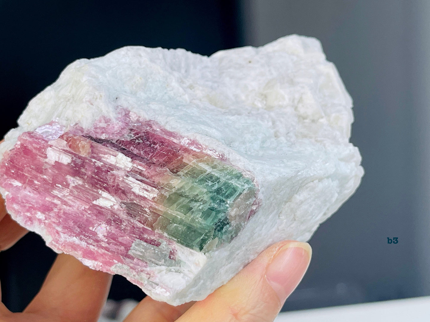 Watermelon Tourmaline Specimen, multicolor tourmaline , raw bi-color tourmaline, natural watermelon tourmaline specimen, crystal gift-2