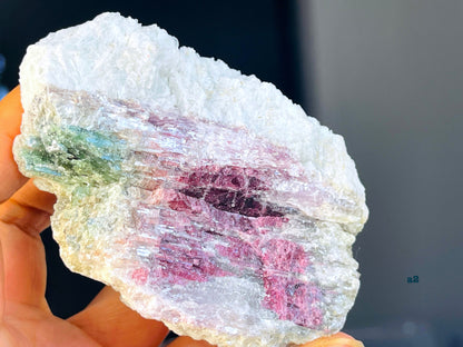 Watermelon Tourmaline Specimen, multicolor tourmaline , raw bi-color tourmaline, natural watermelon tourmaline specimen, crystal gift-2