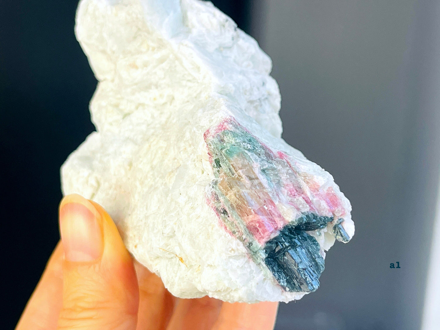 Watermelon Tourmaline Specimen, multicolor tourmaline , raw bi-color tourmaline, natural watermelon tourmaline specimen, crystal gift-2