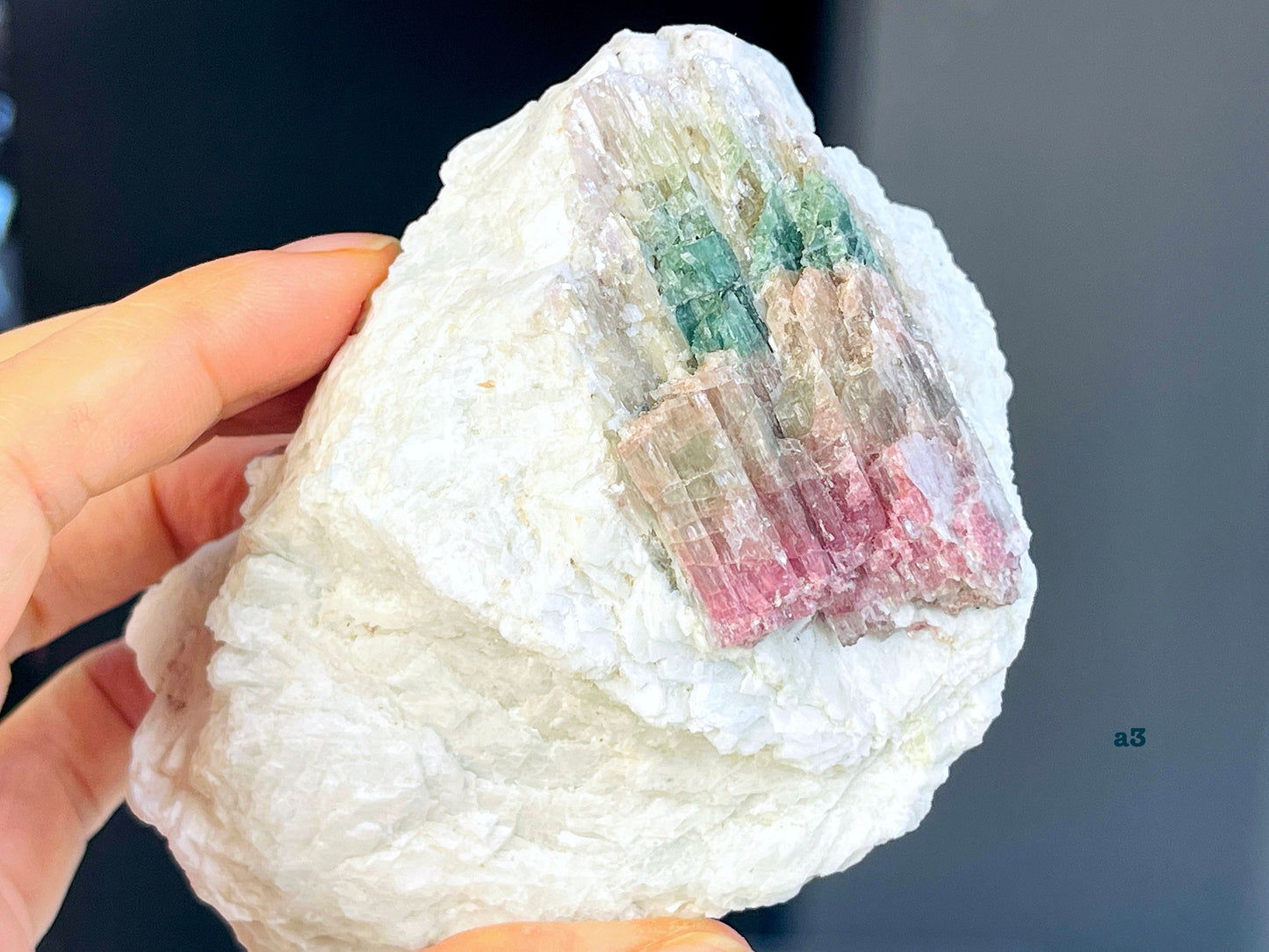 Watermelon Tourmaline Specimen, multicolor tourmaline , raw bi-color tourmaline, natural watermelon tourmaline specimen, crystal gift-2