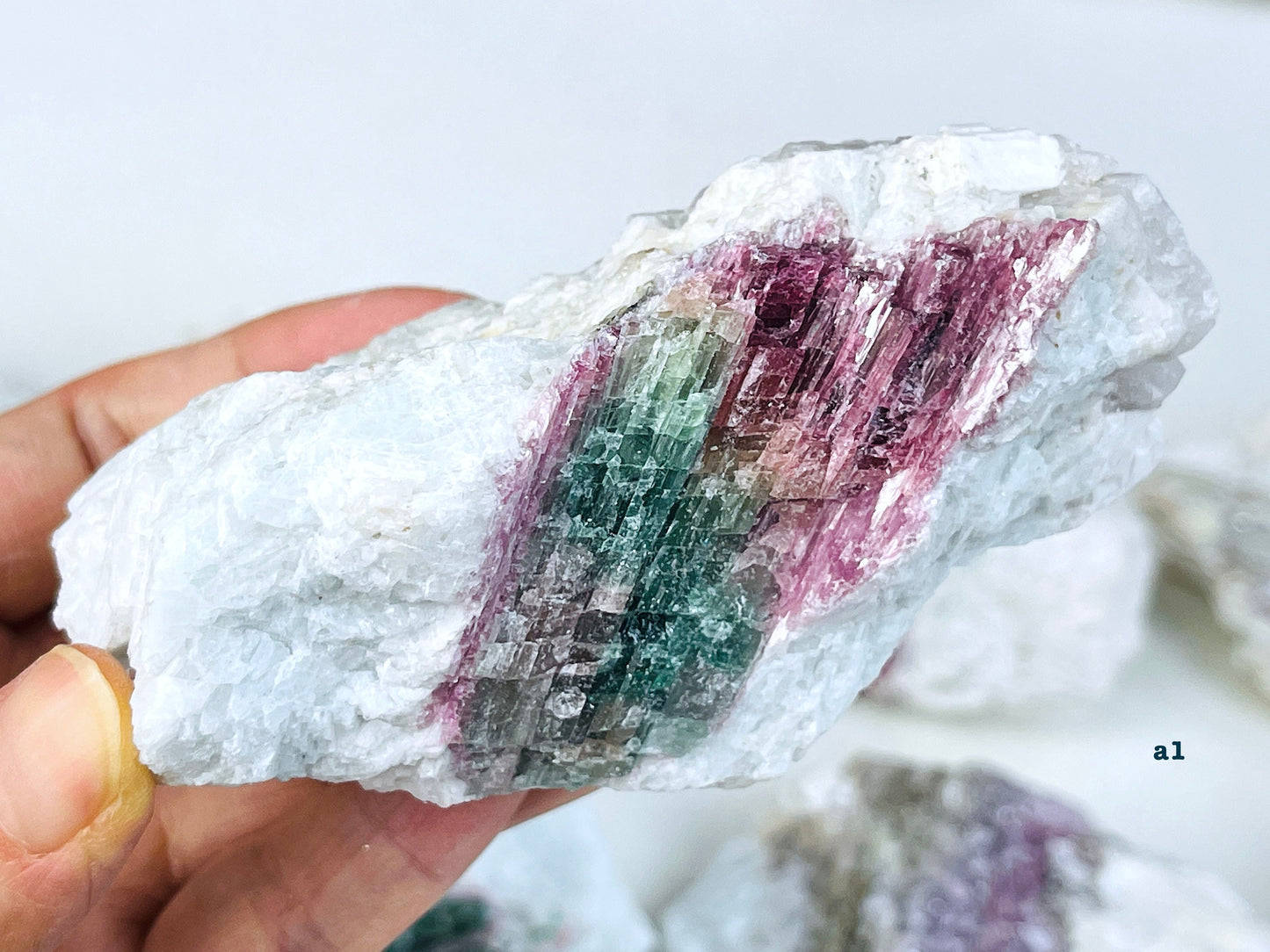 Watermelon Tourmaline Specimen, multicolor tourmaline , raw bi-color tourmaline, natural watermelon tourmaline specimen, crystal gift-1