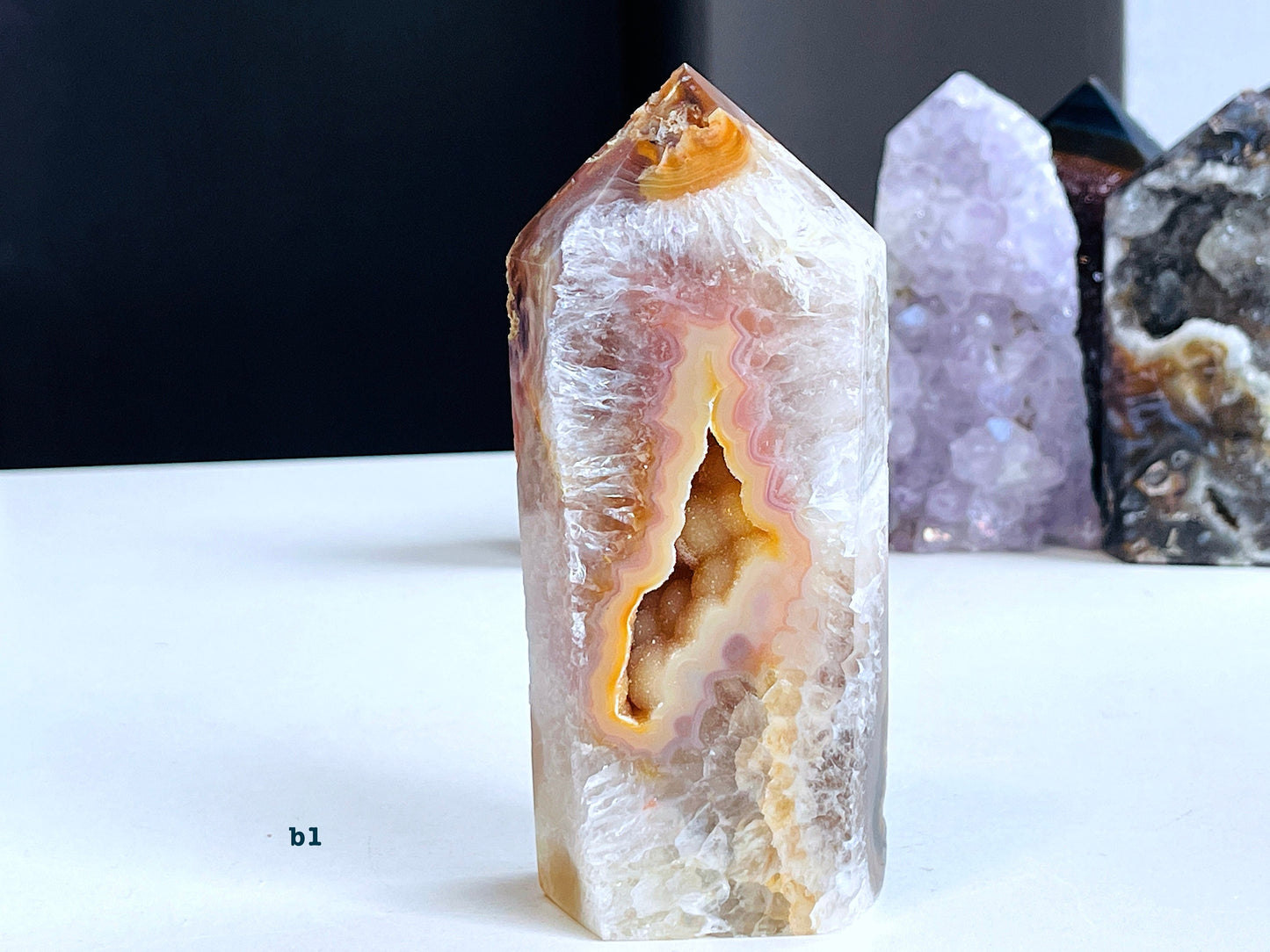 Agate Geode Tower, Premium Quality Agate Druzy Tower