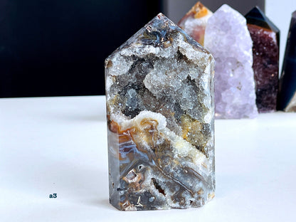 Agate Geode Tower, Premium Quality Agate Druzy Tower