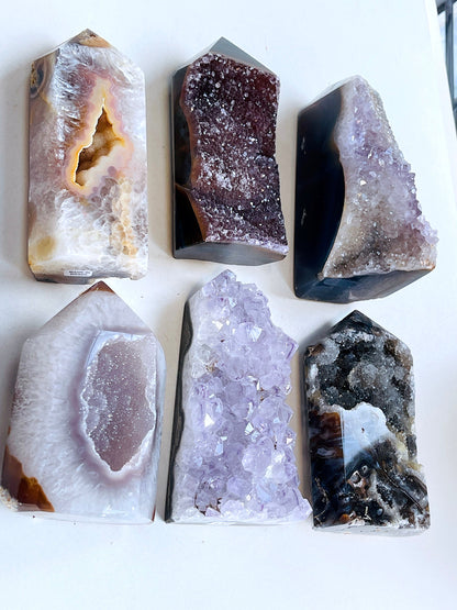 Agate Geode Tower, Premium Quality Agate Druzy Tower