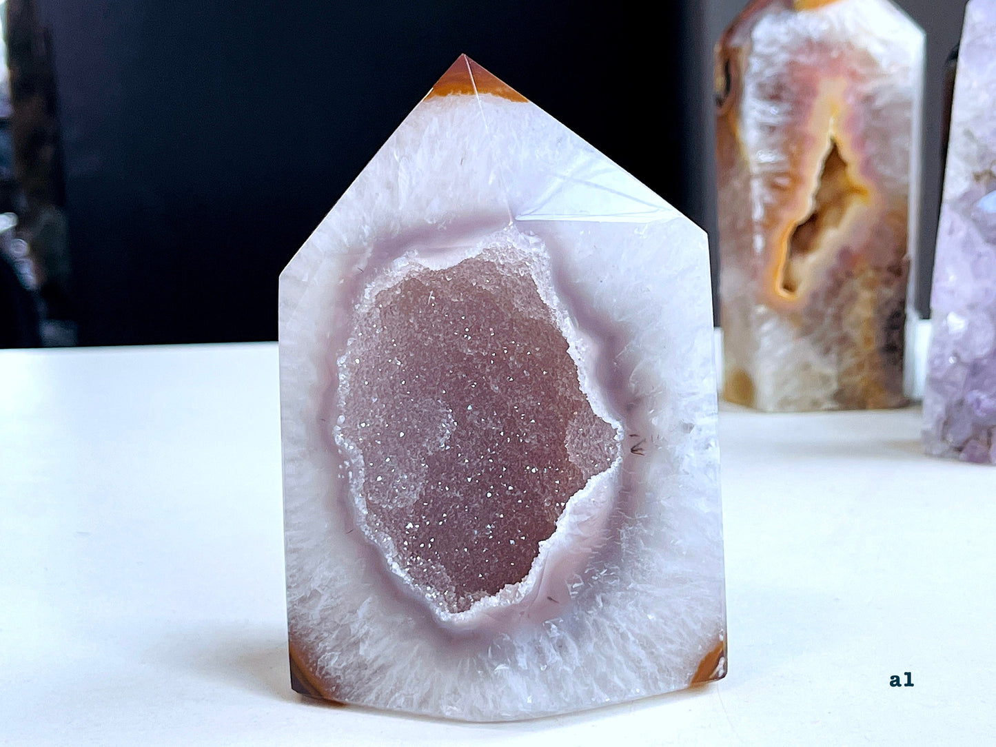 Agate Geode Tower, Premium Quality Agate Druzy Tower