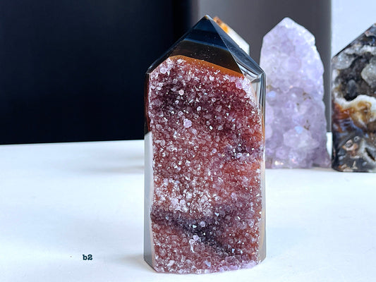 Agate Geode Tower, Premium Quality Agate Druzy Tower