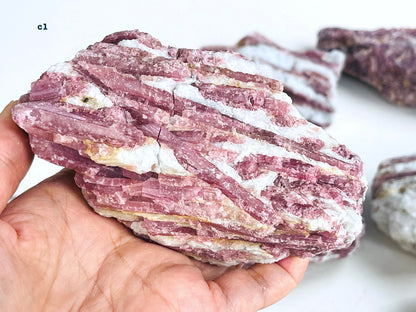 Pink Tourmaline with Quartz, Natural pink tourmaline in quartz matrix, Large Pink Tourmaline Chunk, Mineral Specimen, Healing Crystals -1