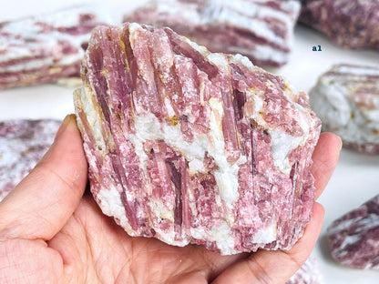 Pink Tourmaline with Quartz, Natural pink tourmaline in quartz matrix, Large Pink Tourmaline Chunk, Mineral Specimen, Healing Crystals -1